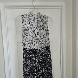 Elegant Black and White Polka Dot Dress